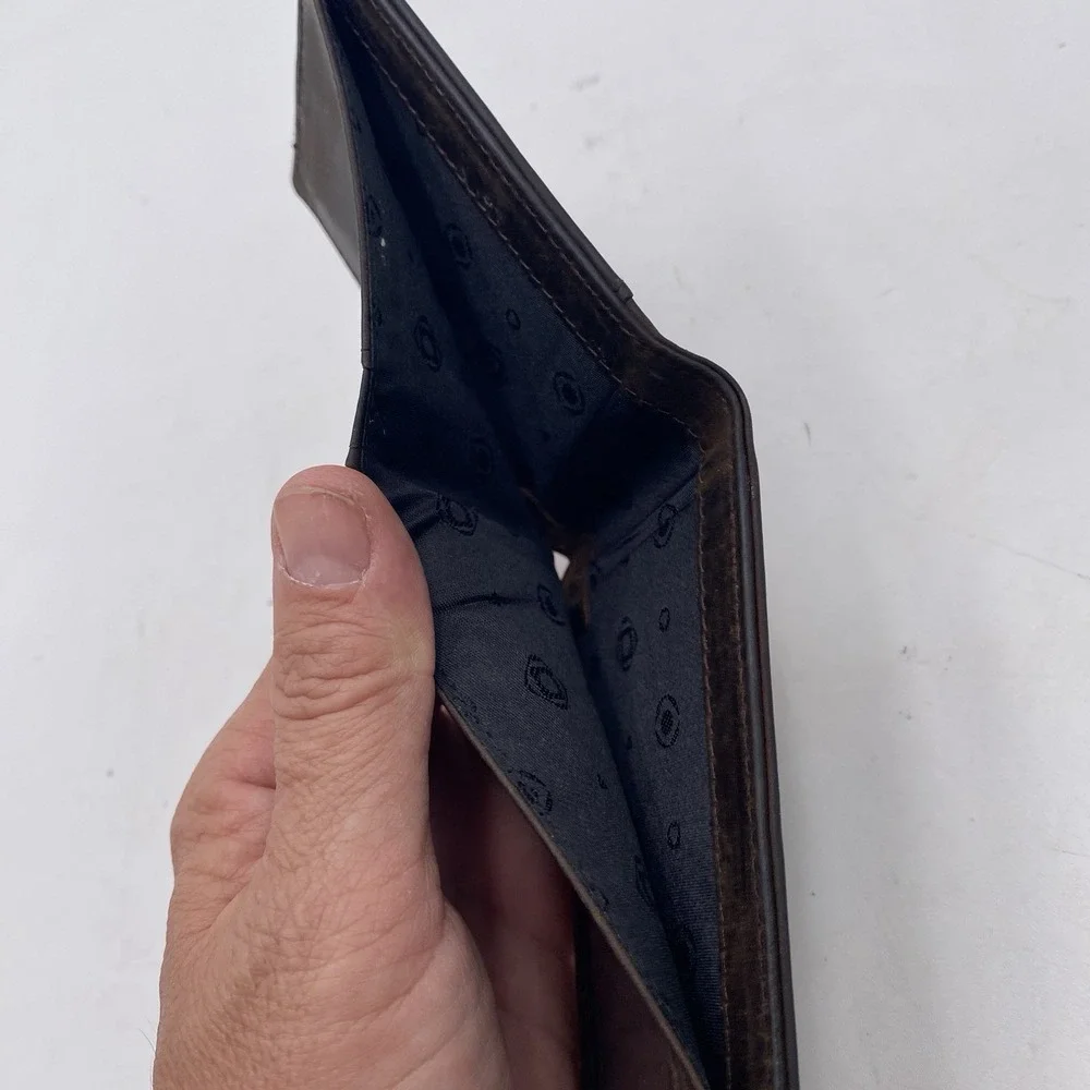 Serman Brands Wallet Dark Brown RFID Blocking Front‎ Back Pocket VGC